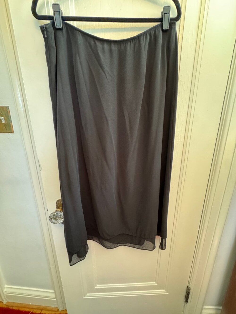 Eileen Fisher 100% Silk Double-Layer Skirt